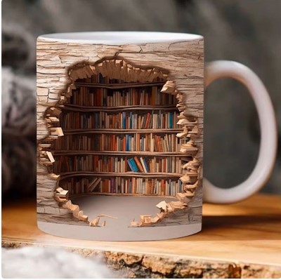 لیوان سرامیکی - طرح سه بعدی قفسه کتاب